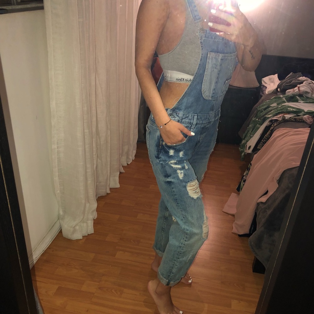 Zara denim overalls WORN ONCE